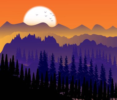 Gün batımında manzara manzarası