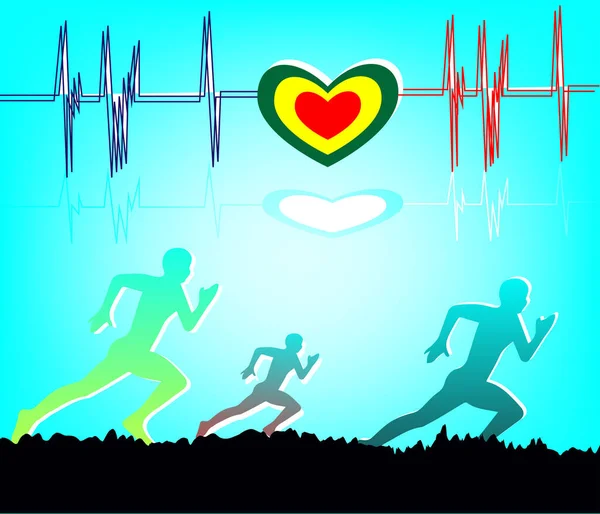 Biegnij Tle Ćwiczeń Zdrowotnych — Wektor stockowy