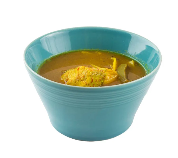 Cuenco Comida Tradicional Tailandesa Sopa Agria Con Pescado Verduras Aisladas —  Fotos de Stock