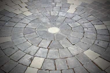 Prag 'daki granit alandan taş yol