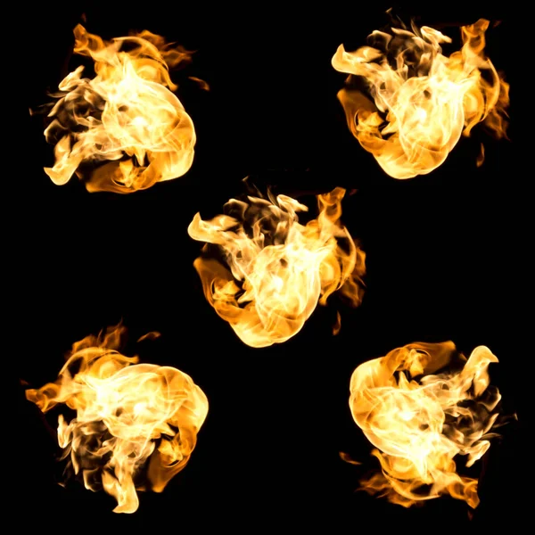 Set Fire Black Background — Stock Photo, Image
