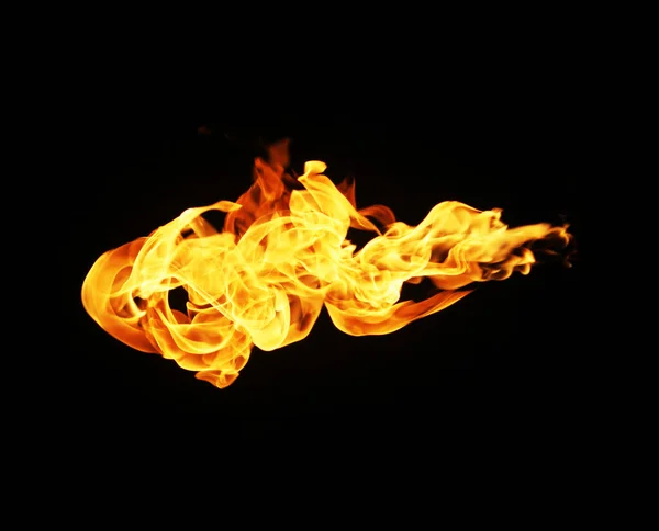 Fire Flames Collection Isolated Black Background — Stock Photo, Image