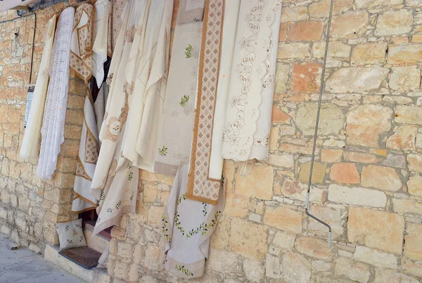 Productos Textiles Encaje Lefkara Recuerdos Chipre —  Fotos de Stock