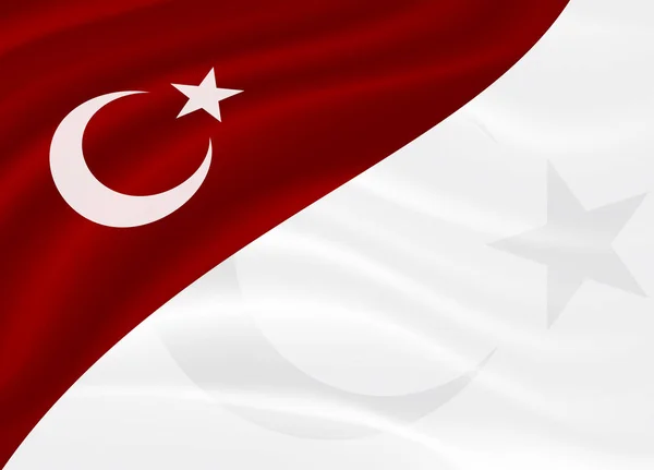 Sablon Üdvözlőkártya Egy Állami Ünnep Török Nemzeti Szimbólumok Vektor Zászló — Stock Vector