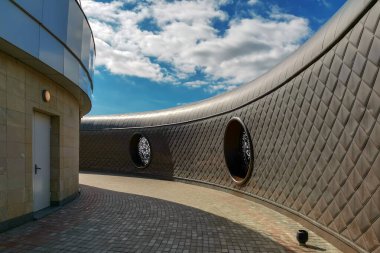 Kazan, Rusya, 17 Eylül 2020. Modern düğün sarayı Kazan aile merkezinin gözlem güvertesi. İç görünüm.
