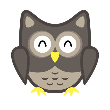 Stilize baykuş simge doğal renkler