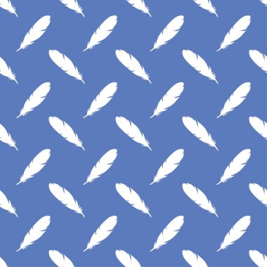 Mavi renklerde tüy seamless modeli