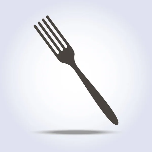 Fork sign simple icon in gray colors — Stock Vector