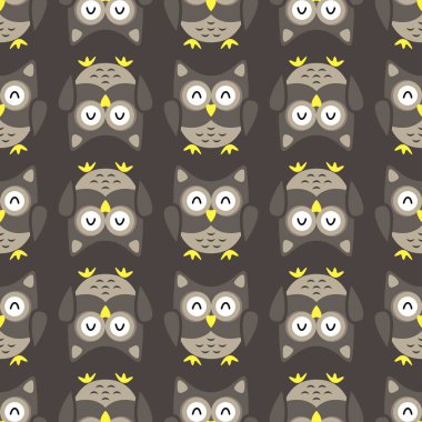 Stilize baykuş sanat seemless desen doğa renkleri