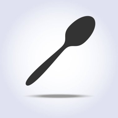 Kaşık çatal bıçak takımı simge düz gri renkte