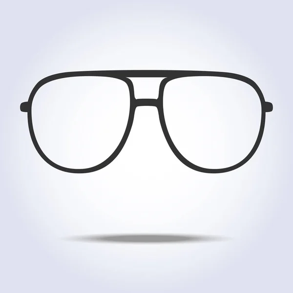 Ícone de óculos símbolo no fundo de cor cinza — Vetor de Stock