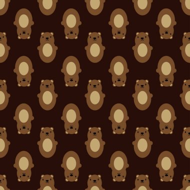 Oyuncak ayı kesintisiz sanat kahverengi basit desen