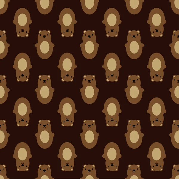 Ours en peluche art sans couture brun motif simple — Image vectorielle