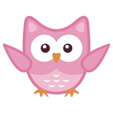 Baykuş stilize sanat simgesi pembe renklerde