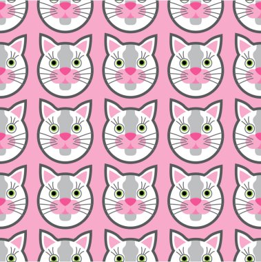 Sevimli kediler yüzler sorunsuz çocuklar desen pembe