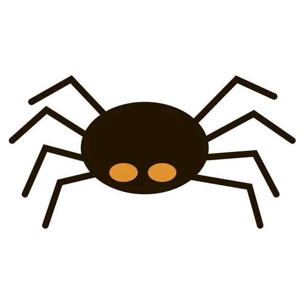 Grande araignée noire effrayante isolée sur un isect blanc et venimeux — Image vectorielle