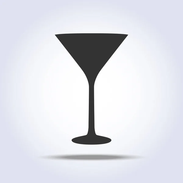 Ποτήρι κρασιού martini γυαλί εικονίδιο αντικείμενο σε γκρίζο φόντο — Διανυσματικό Αρχείο
