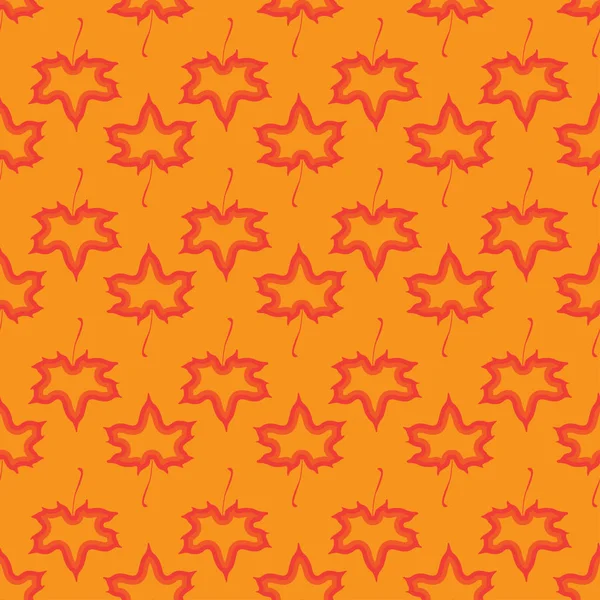 Maple foglie senza soluzione di continuità vettore rosso arancio arte sfondo — Vettoriale Stock