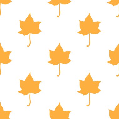 Sorunsuz vektör arka plan beyaz turuncu sanat akçaağaç yaprakları