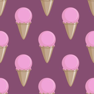 Dondurma koni sorunsuz pembe Lila desen arka plan