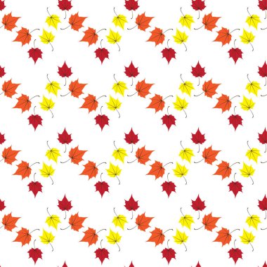 Sorunsuz vektör arka plan beyaz kırmızı sanat akçaağaç yaprakları