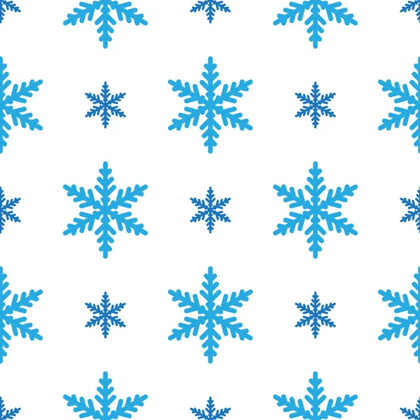 Seamless winter new year pattern with snowflakes on white — Stock Vector