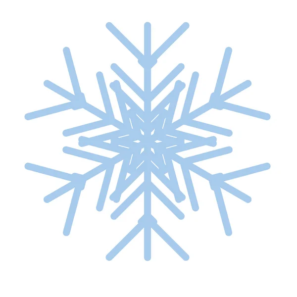 Sneeuwvlok winter Nieuwjaar blauwe kunst symboolpictogram — Stockvector