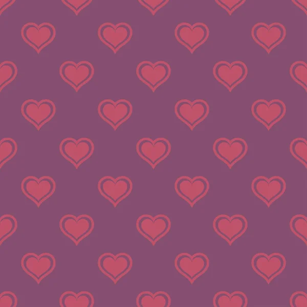 Rosa Herzen lieben nahtlose Hintergrundmuster, Valentinstag — Stockvektor