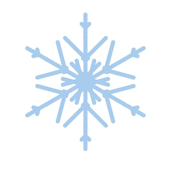 Flocon de neige hiver nouvel an bleu icône de symbole d'art — Image vectorielle