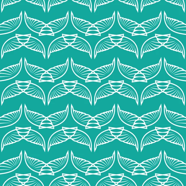 Ange ailes bleu vert art motif croquis sans couture — Image vectorielle
