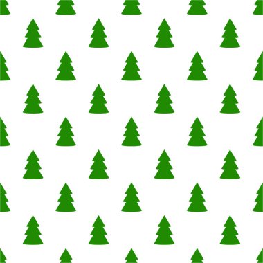 Beyaz Noel köknar ağacı yeşil sanat seamless modeli