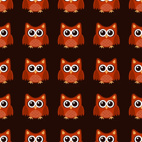 Hibou stylisé art motif sans apparence brun orange couleurs — Image vectorielle