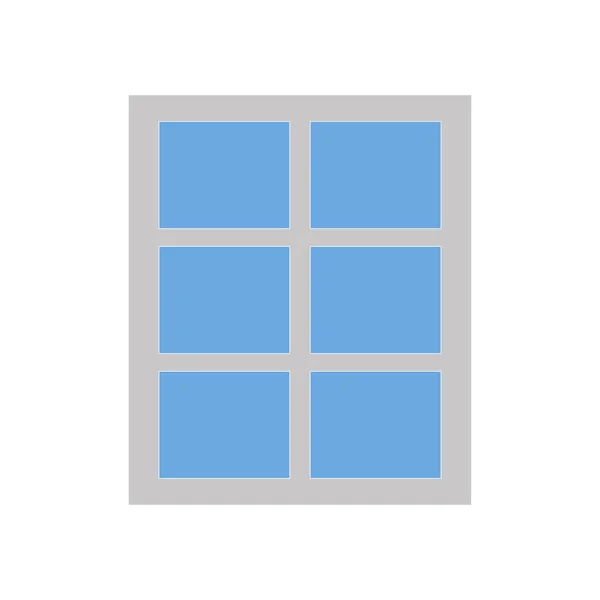 Beyaz arka plan üzerinde izole basit pencere simgesi — Stok Vektör