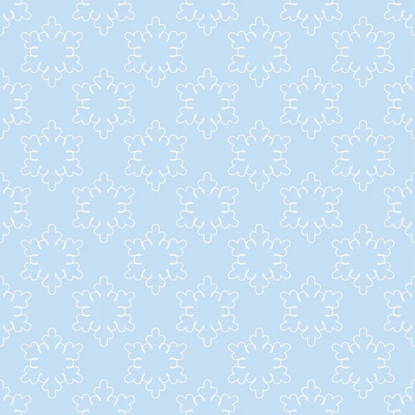 Απρόσκοπτη τέχνης μοτίβο με νιφάδες χιονιού στο μπλε — Διανυσματικό Αρχείο