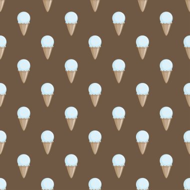 Dondurma choco koni bej beyaz Dikişsiz desen arka plan