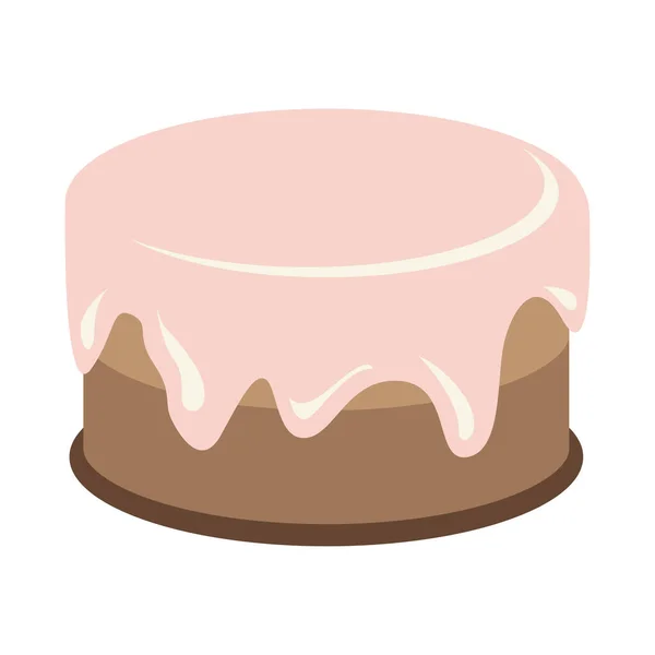 Crema choco pastel marrón sabroso con cobertura — Vector de stock