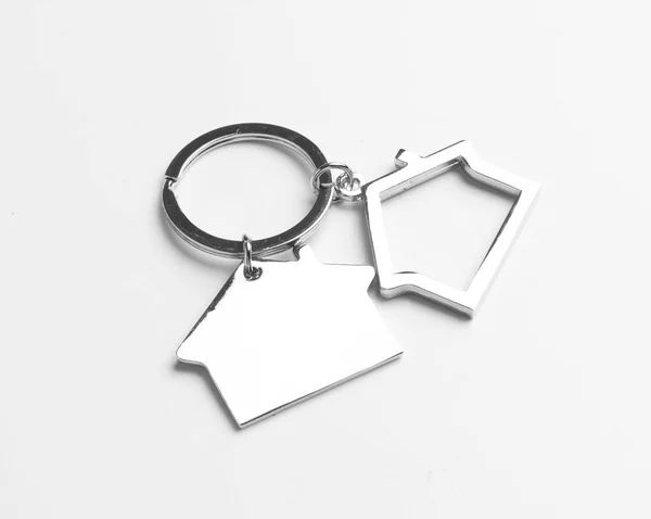 Ház Kulcs Elszigetelt Fehér Background — Stock Fotó