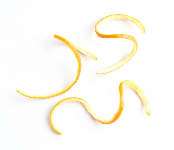 Apelsin Mandarin Citron Twist Isolerad Vit — Stockfoto