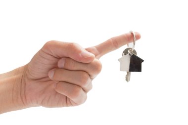 Beyaz arkaplanda el yapımı anahtarlar