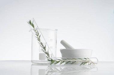 Alternatif bitki ilacıyla laboratuvar ve araştırma doğal cilt bakımı