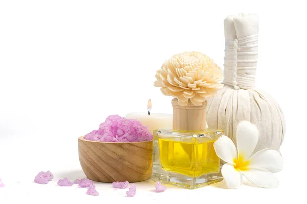 Beautiful Spa Treatment Set Isolate White Background — Stock Photo, Image