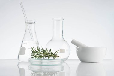 Alternatif bitki ilacıyla laboratuvar ve araştırma doğal cilt bakımı