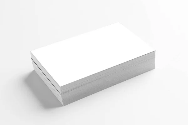Business Card Desk White Background — Stock Photo, Image