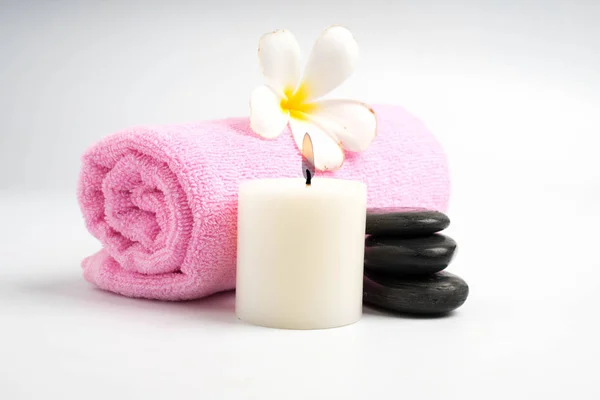 Beautiful Spa Treatment Set Isolate White Background — Stock Photo, Image