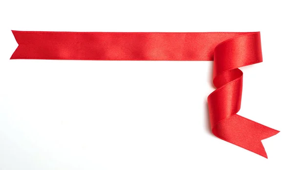 Red Ribbon Banner White Background — Stock Photo, Image