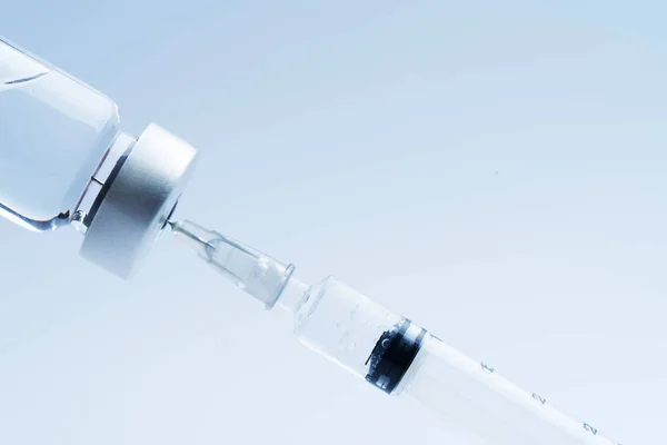 Frasco Medicamento Para Inyección Viales Vidrio Médico Jeringa Para Vacunación — Foto de Stock