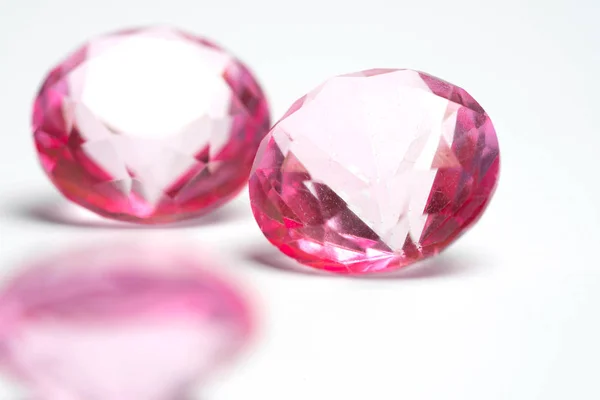Rosa Diamant Isolerad Vit Bakgrund — Stockfoto