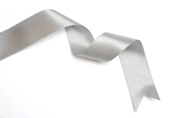 Серебряная Лента Рулоне Белом Фоне — стоковое фото
