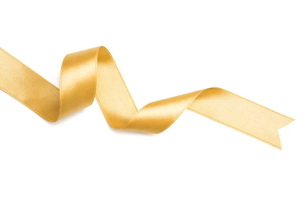 Золотая Лента Рулоне Белом Фоне — стоковое фото