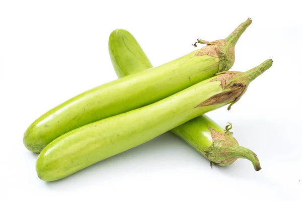 Melanzane Verdure Fresche Sfondo Bianco Isolato — Foto Stock